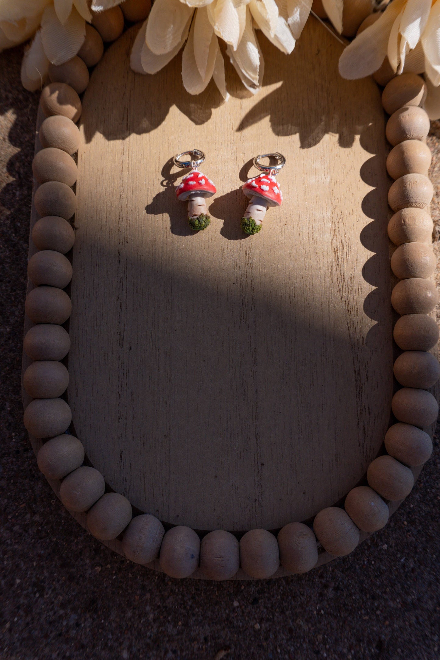 Red Toadstool Mushroom Earrings