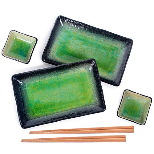 JPN GIFT SET: SUSHI SET – EMERALD GRADIENT GLAZE