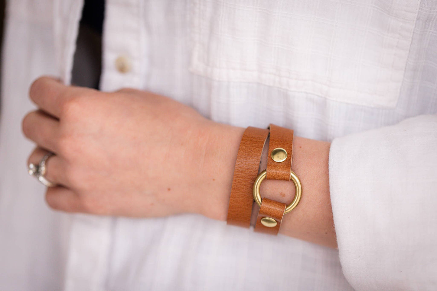 Leather Bracelet - O-Ring Wrap