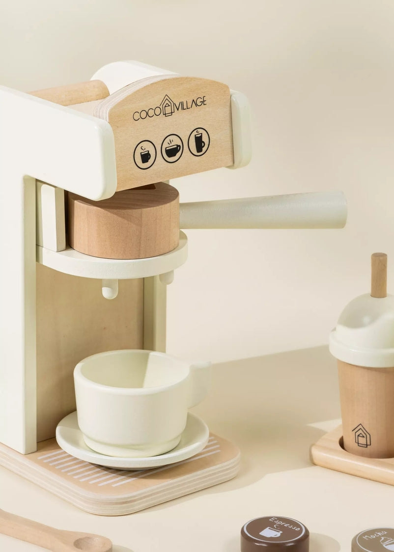 Wooden Coffee Maker Set - Seafoam