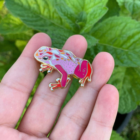 Lesbian Pride Frog Enamel Pin