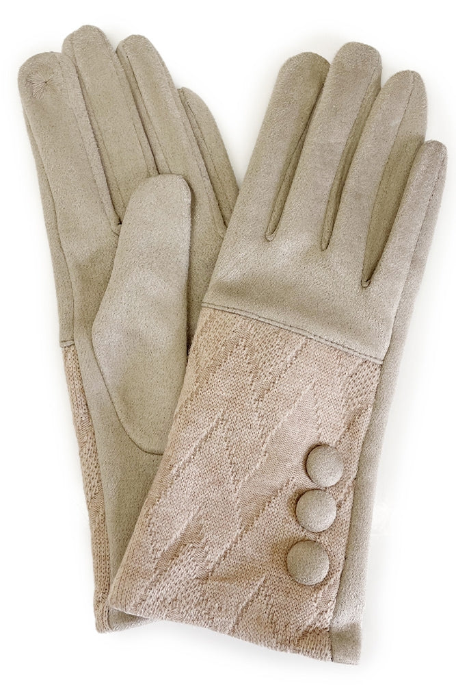 Button Deco Winter Gloves