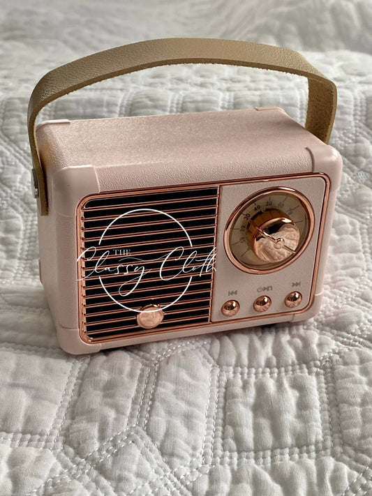 Retro Radio Wireless Speaker - Blush Pink