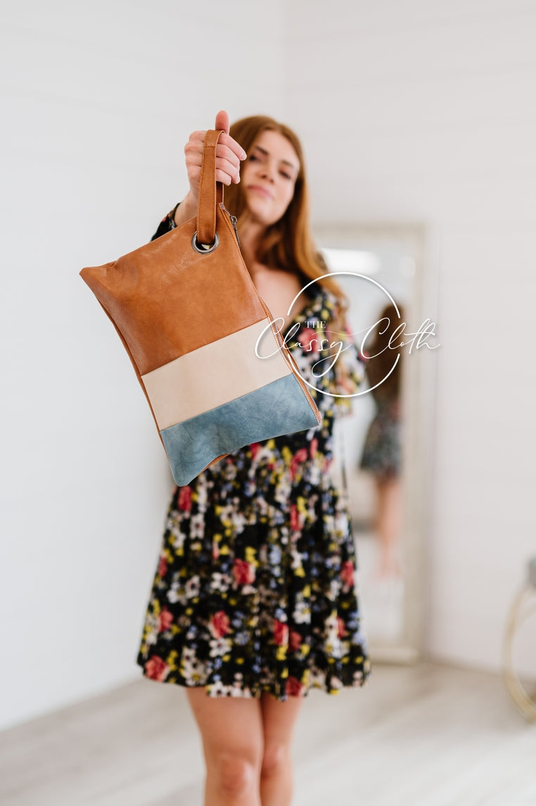 Trendy Color Block Clutch