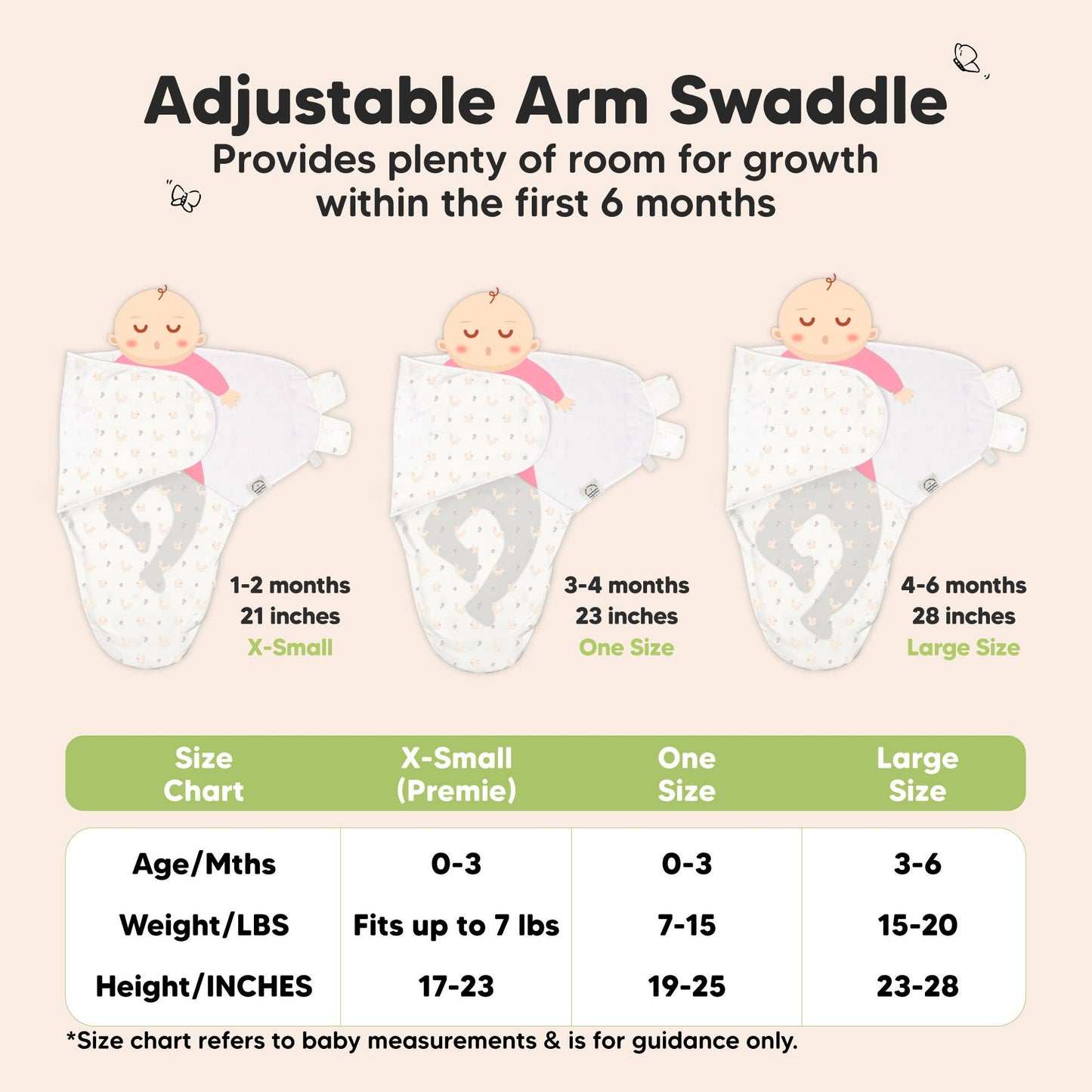 3pk Soothe Baby Swaddles 0-3 Months, Sleep Sack for Newborns