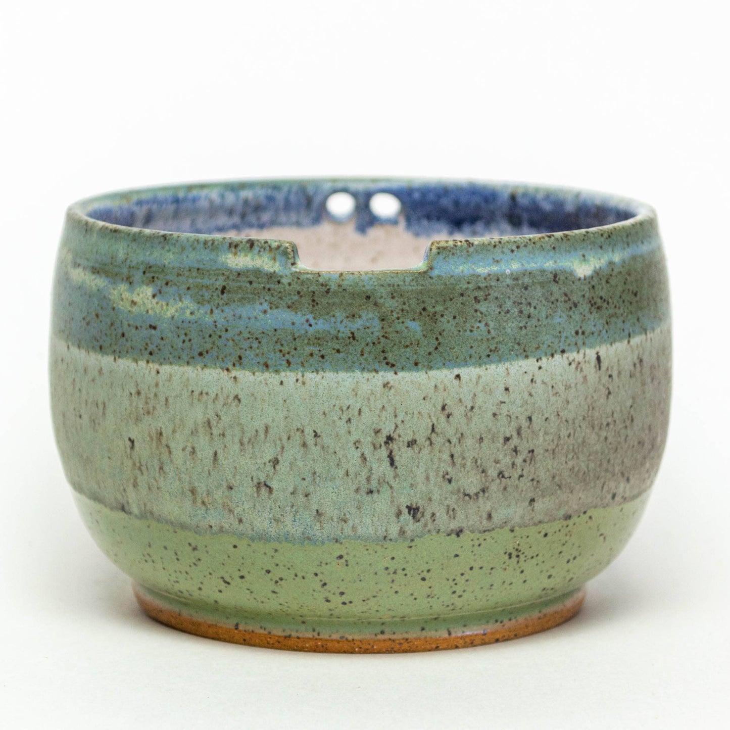 Rice/Noodle Bowl - Handmade Stoneware Clay - Blue to Green