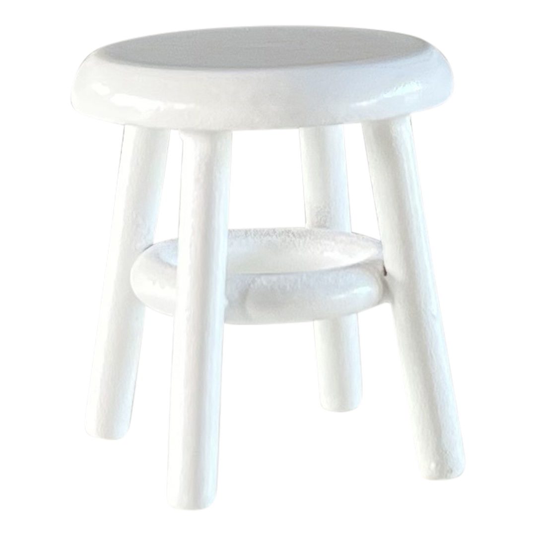 Dollhouse Wood Stool White