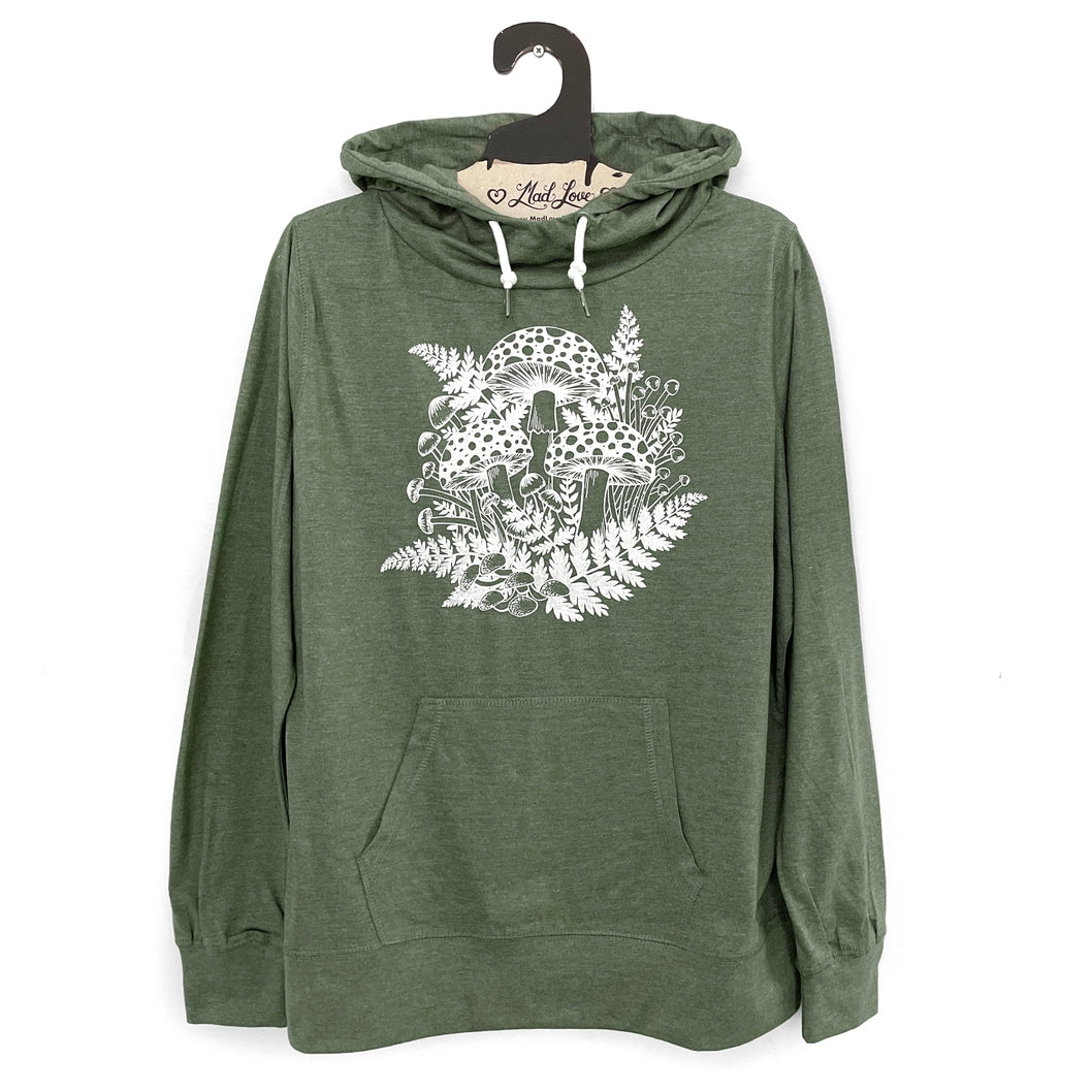 Lightweight Hoodie With Mushroom Fern