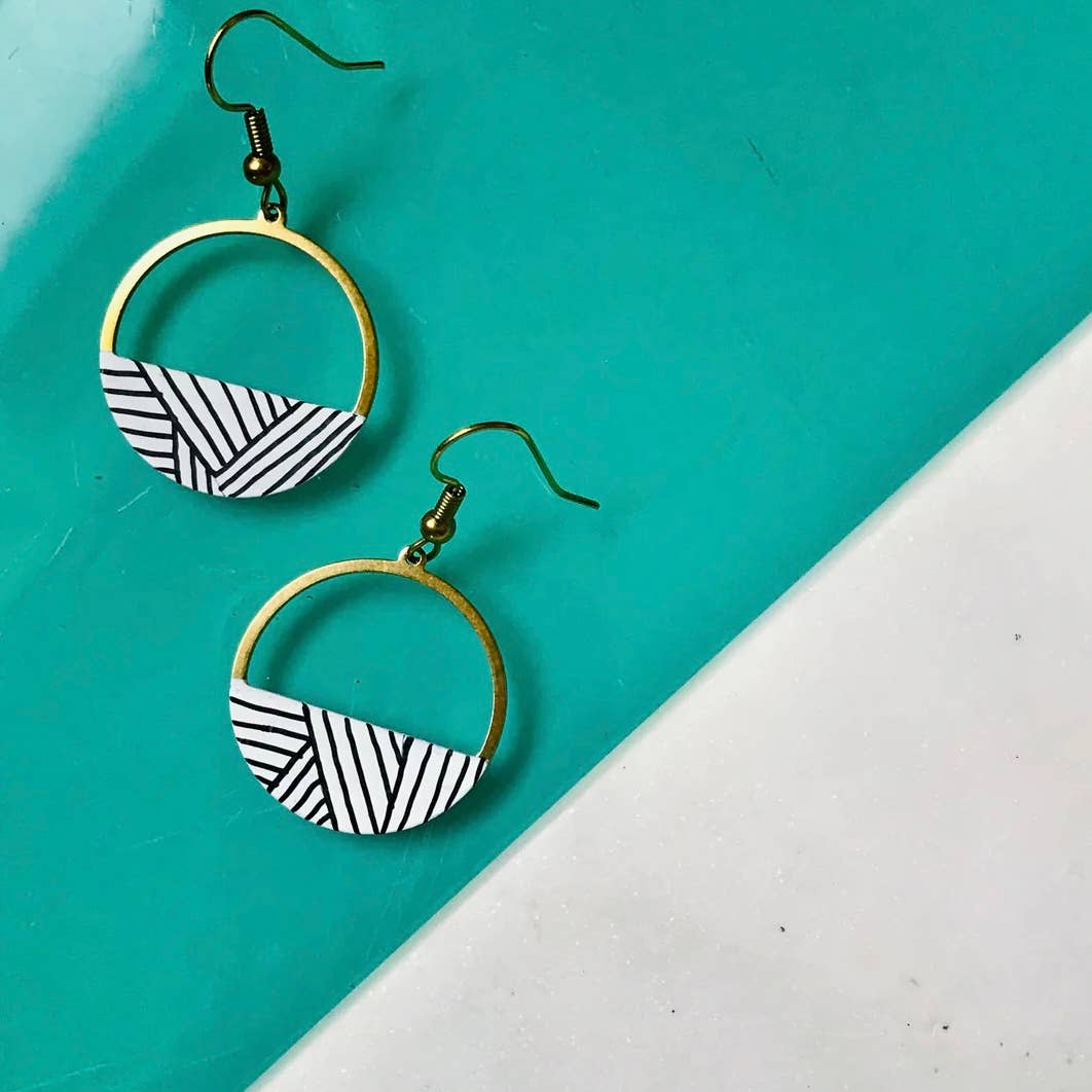 Crescent Hoop Earrings-Assorted Styles