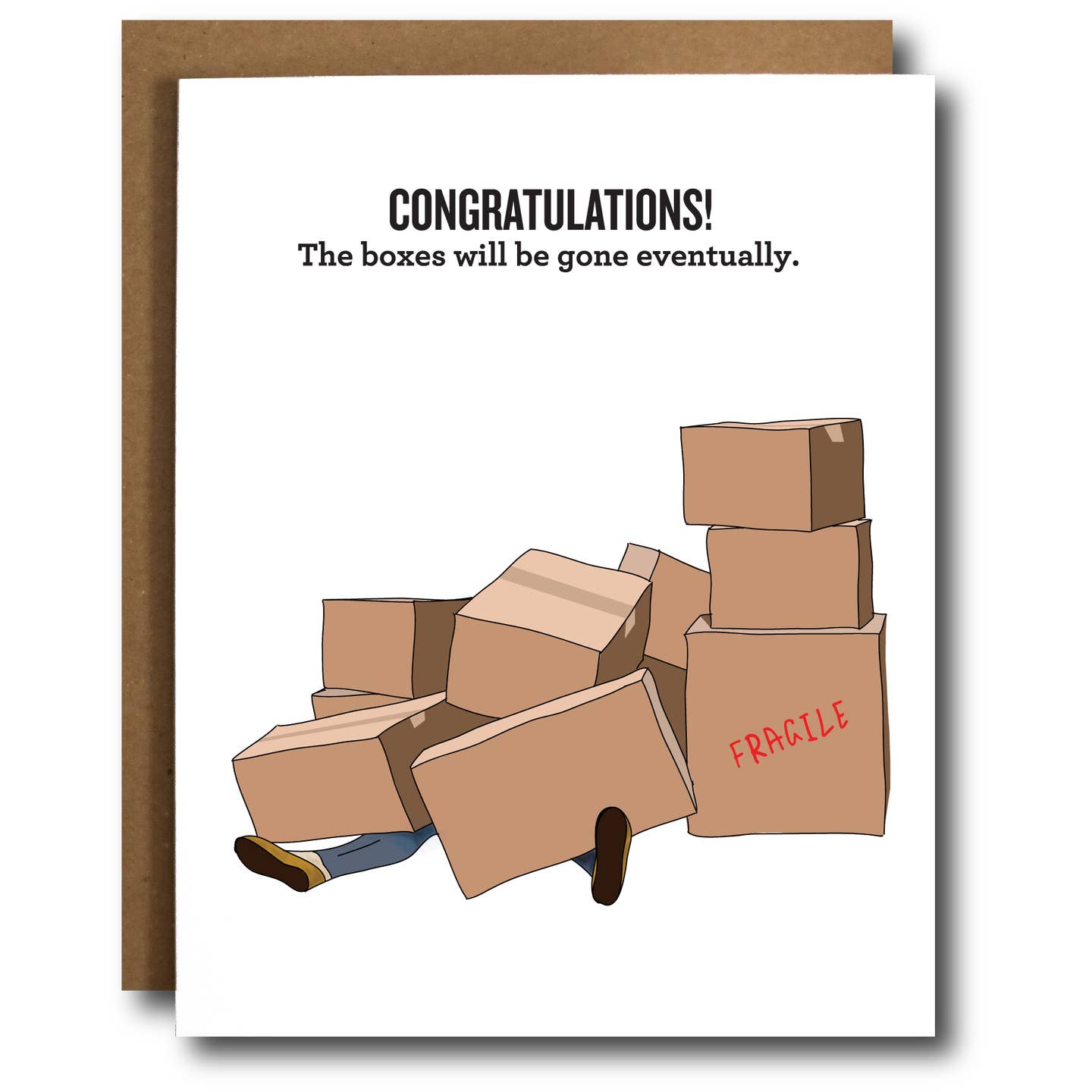 Funny Moving Boxes New Home Card