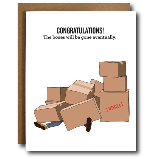 Funny Moving Boxes New Home Card