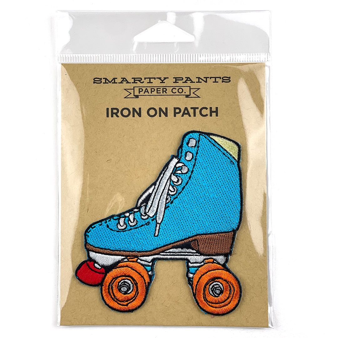 Blue Roller Skate Iron-on Patch