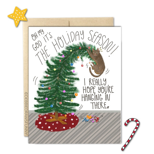 Hope You're Hanging in There Funny Christmas Card