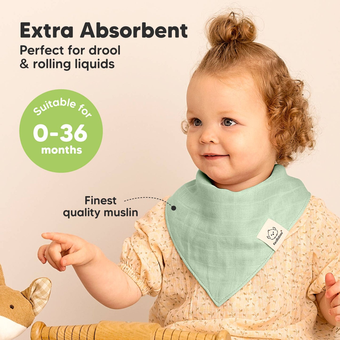 8pk Lumi Muslin Baby Bibs