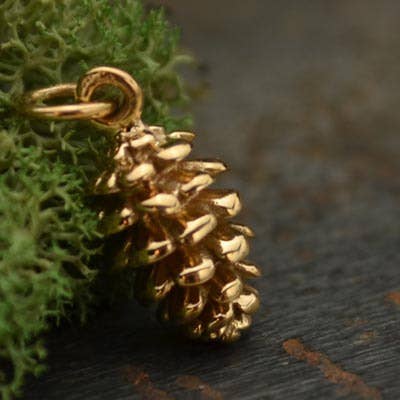 Pinecone Charm 17x7mm