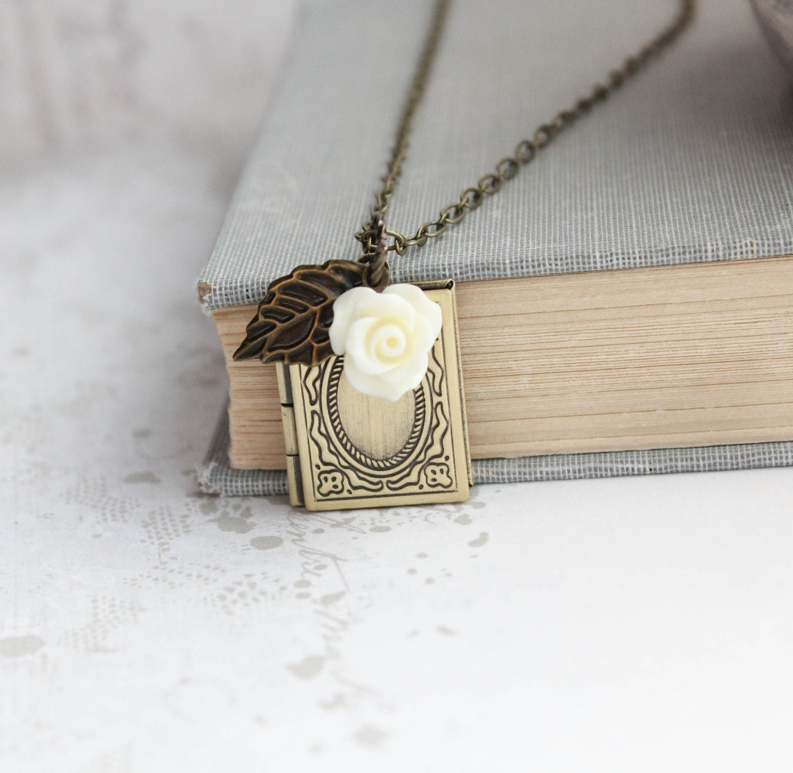 Book Locket Necklace