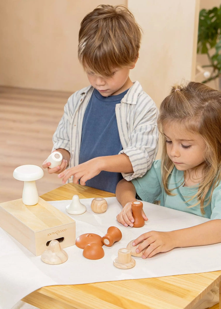 Wooden Mushrooms Playset