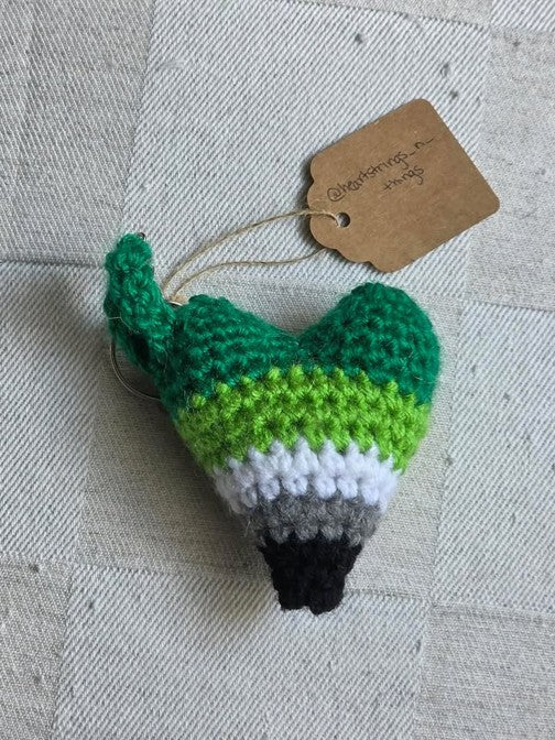 Aromantic Pride Heart Keychain