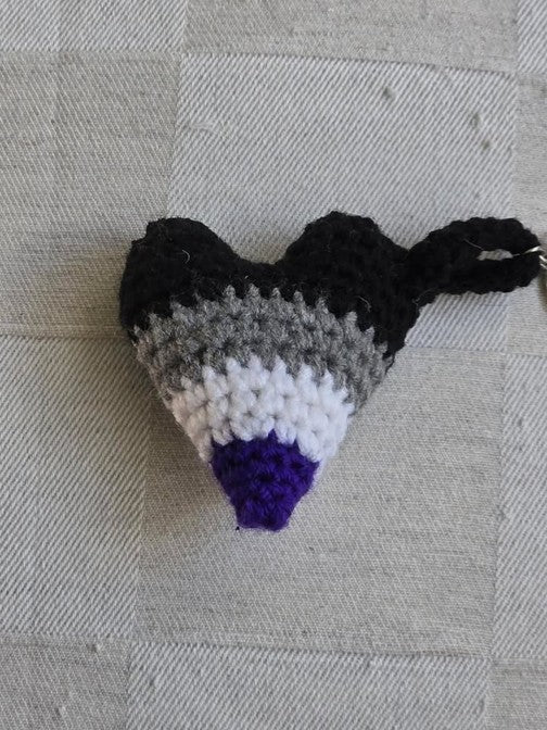 Asexual Pride Flag Heart Keychain