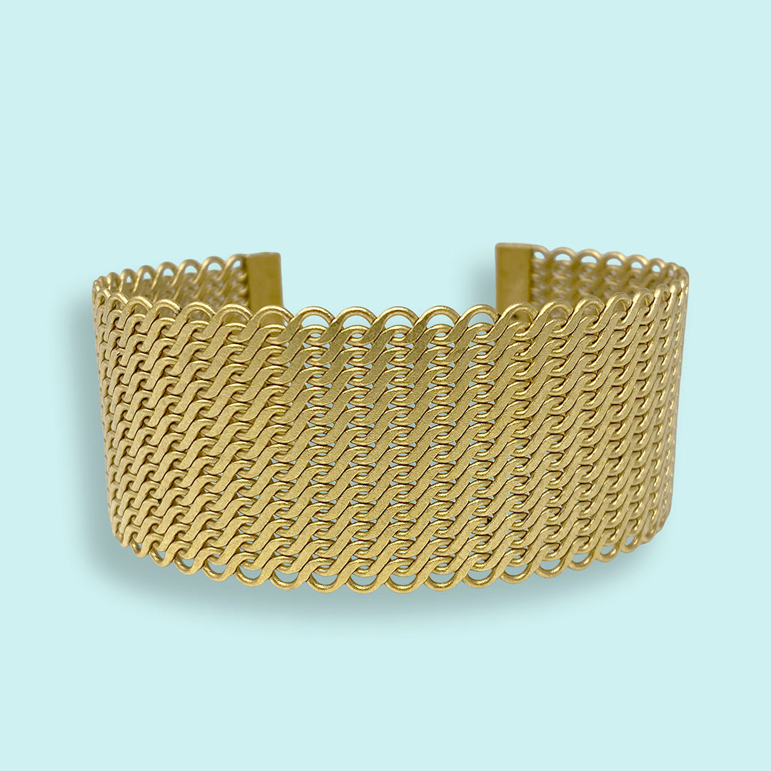 Gold Mesh Cuff Bracelet