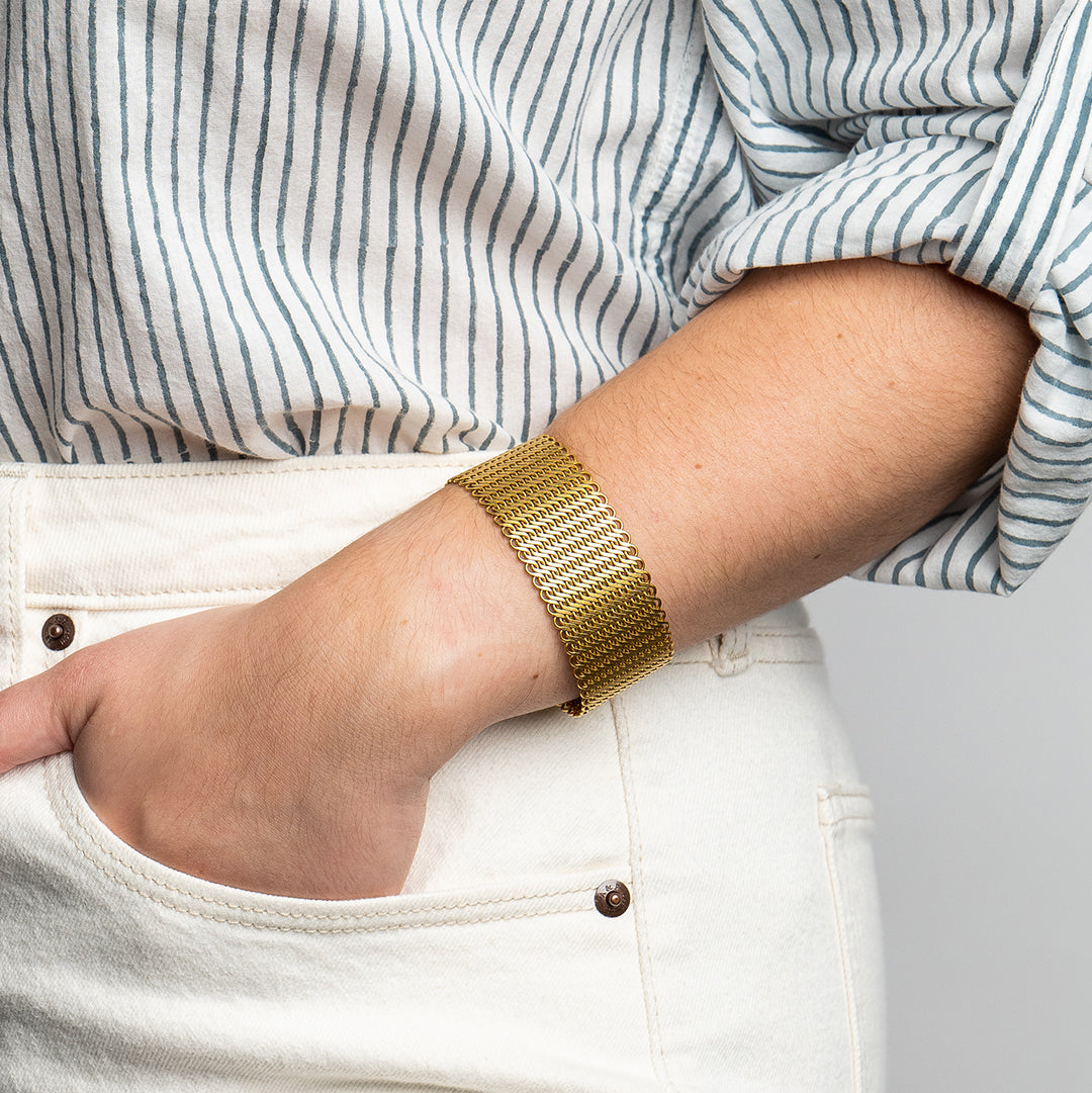 Gold Mesh Cuff Bracelet