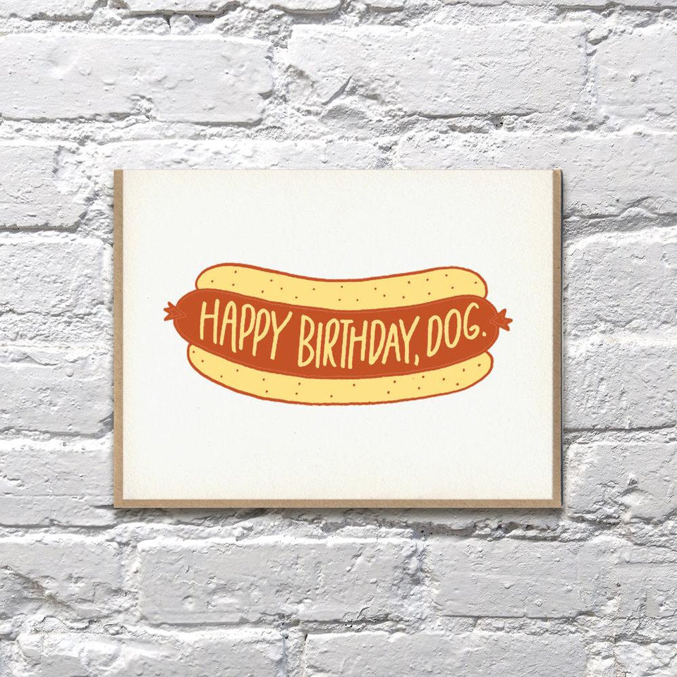 Hot Dog Birthday Letterpress Card