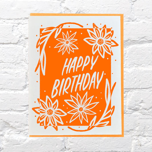 Floral Birthday Letterpress Card