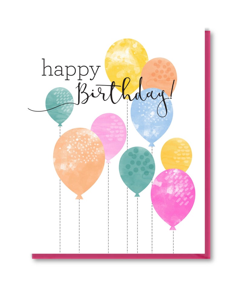 Balloons Birthday Card by Doodle Bird Designs