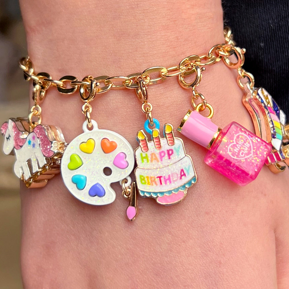 Gold Glitter Nailpolish Charm
