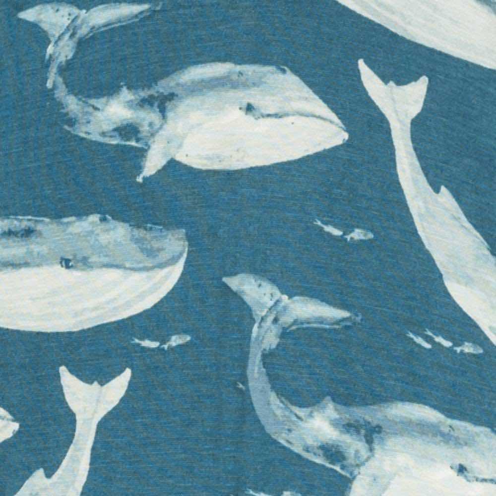 Blue Whale Bamboo Kerchief Bib