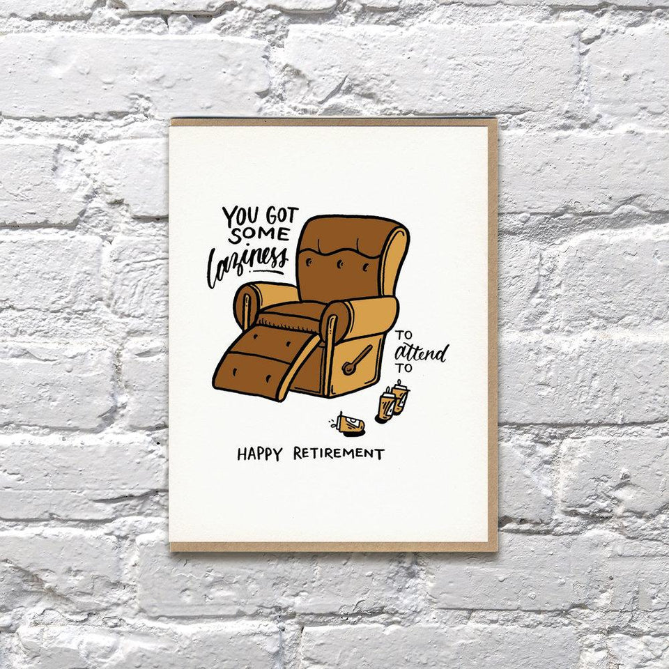 Laziness Retirement Letterpress Card