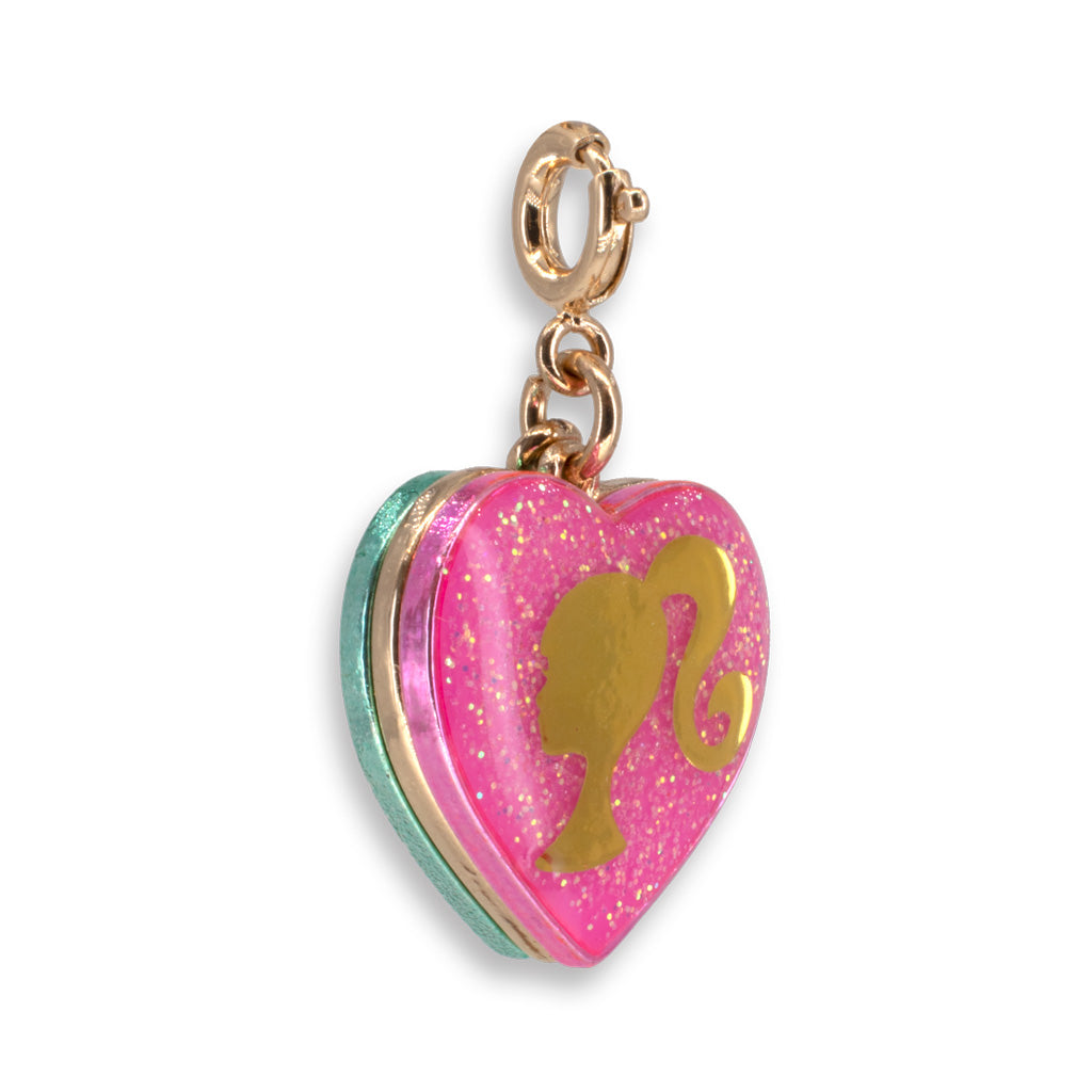 Gold Barbie Girl Heart Charm