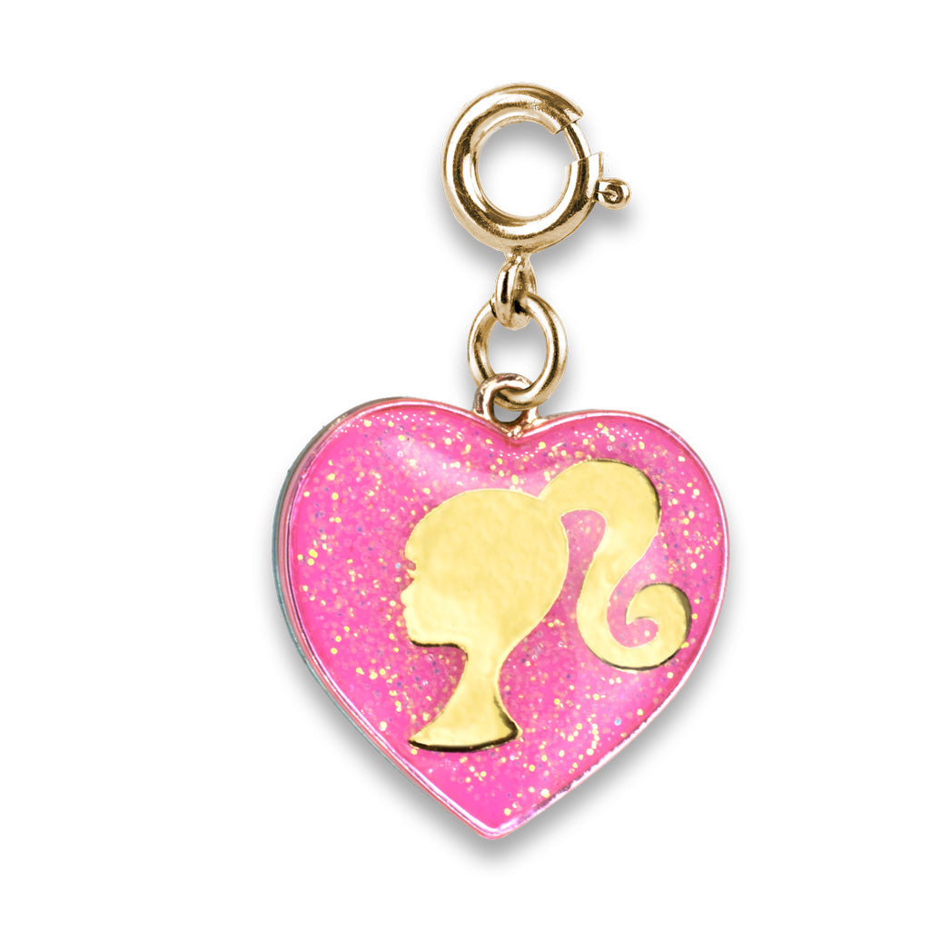 Gold Barbie Girl Heart Charm