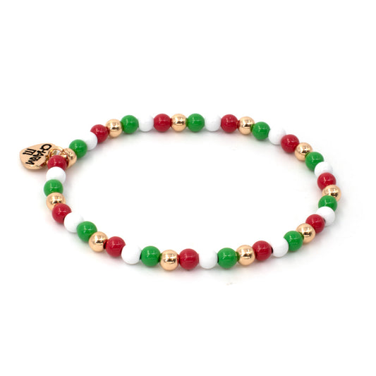 CHARM IT! Gold Christmas Stretch Bead Bracelet