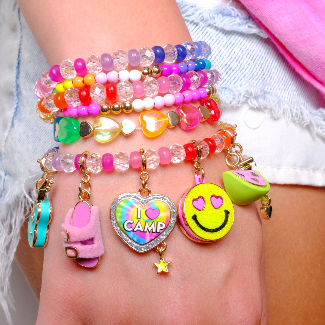 Charm It Faceted Rainbow Clear Stretch Bead Bracelet