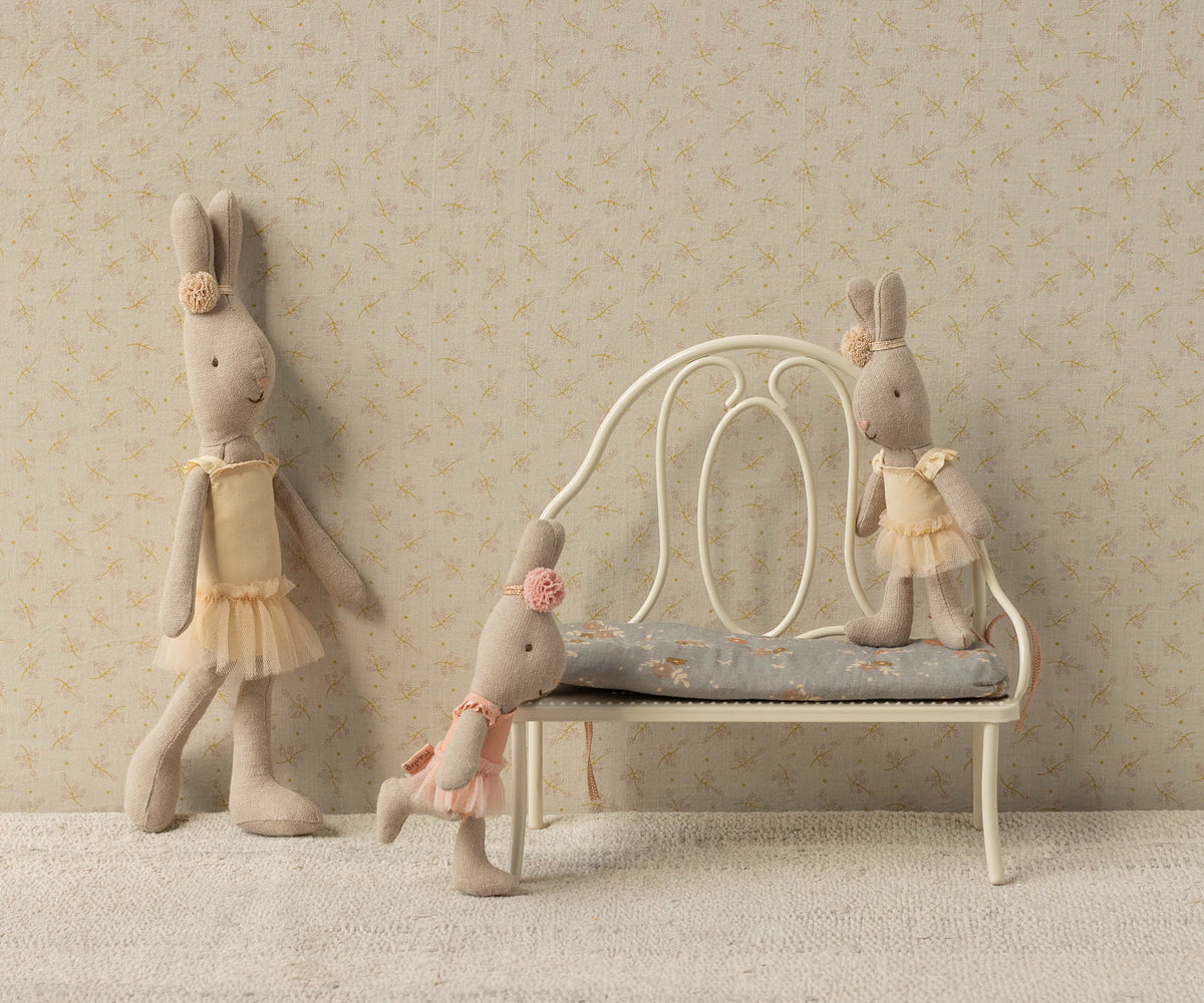 Miniature Vintage Bench Off White