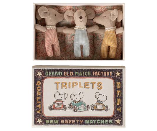 Triplet Mice In Matchbox - Checker