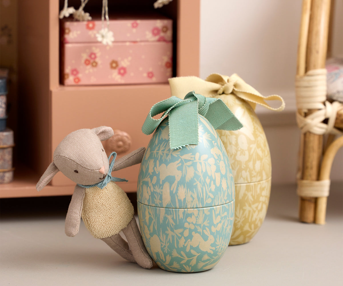 Easter Egg With Micro Lamb - Small Dusty Mint