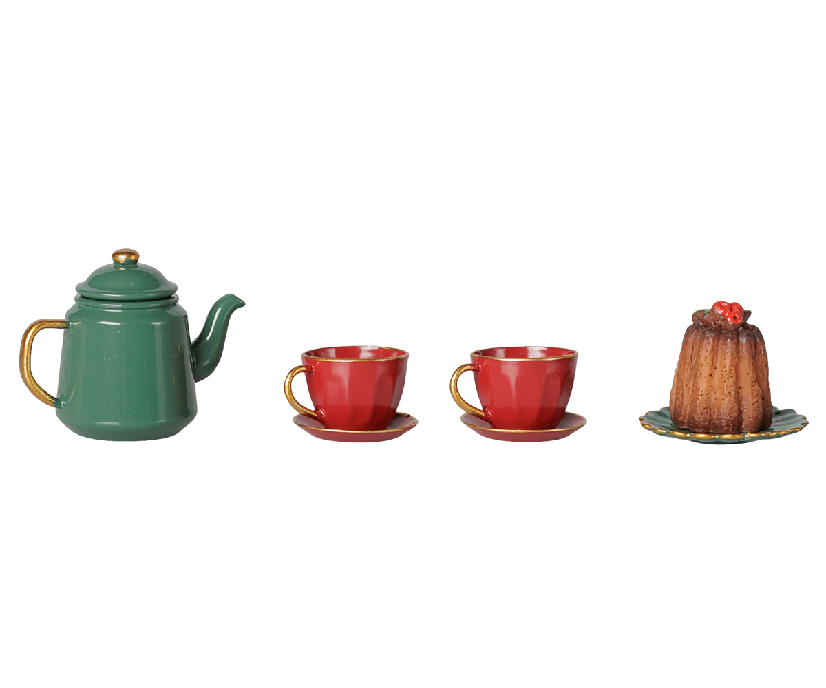 Mouse Christmas Tea Party - Red & Green