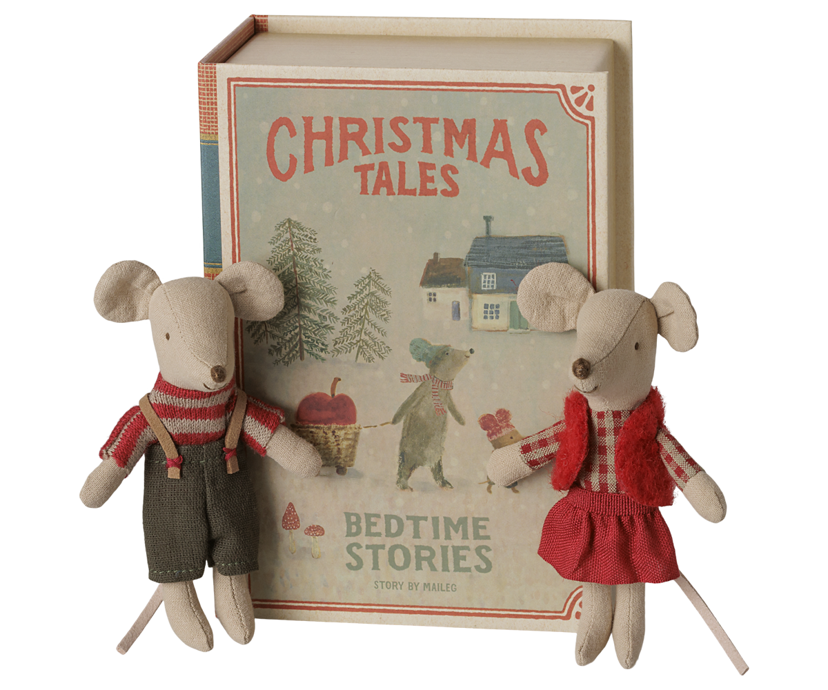 Christmas Mice Twin Little Sister and Little Brother in Book