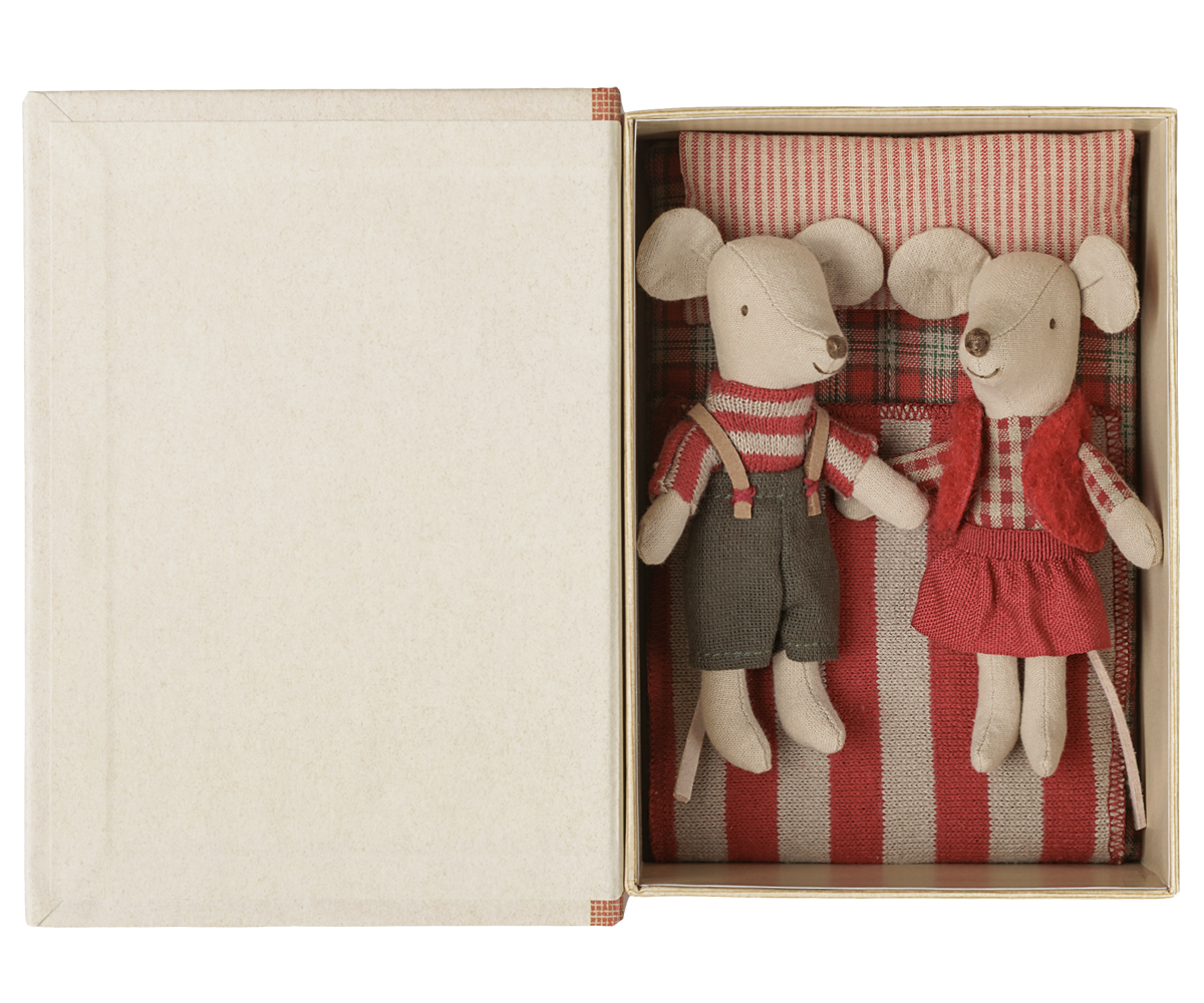 Christmas Mice Twin Little Sister and Little Brother in Book
