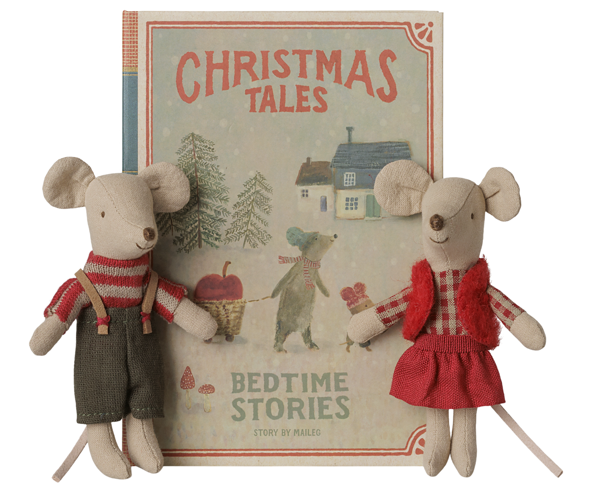 Christmas Mice Twin Little Sister and Little Brother in Book