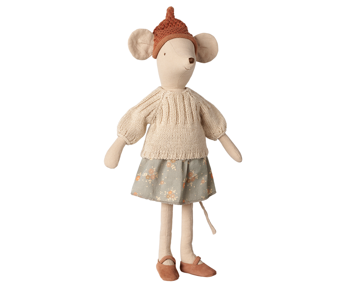 Medium Maileg Mouse With Skirt And Sweater