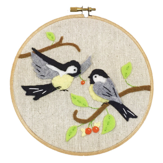 Whimsy Stitches Hoop Kit - Chickadees