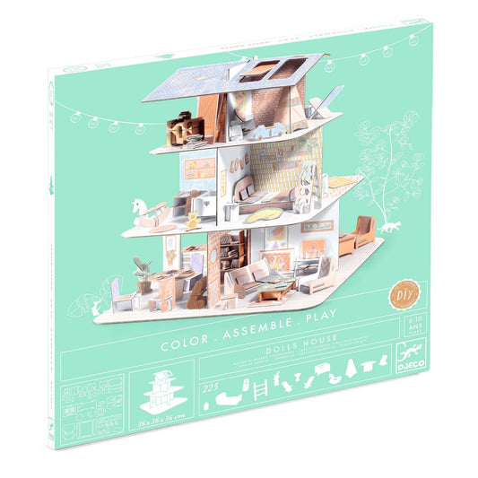 Doll House Color, Assemble, Play DIY Craft Kit