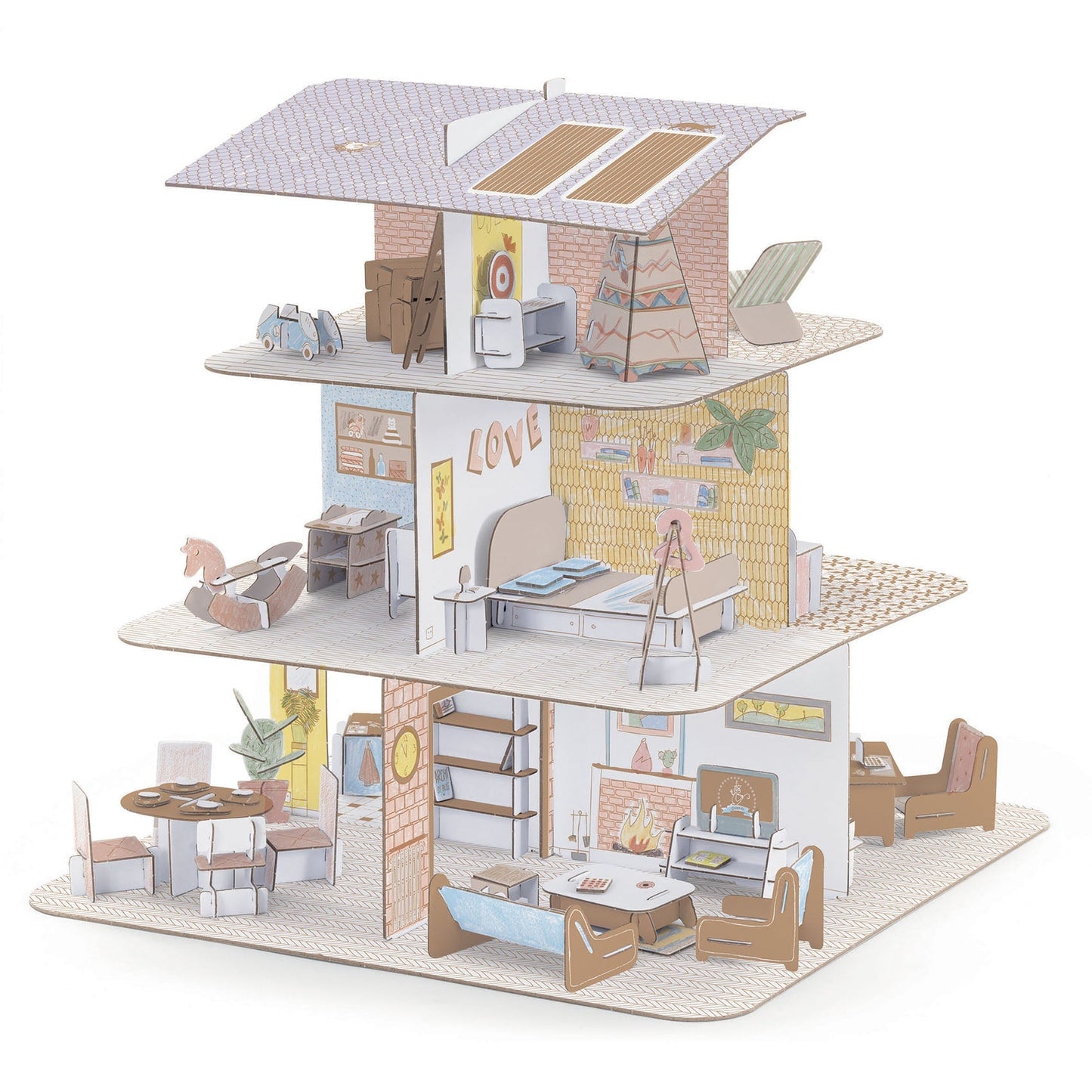 Doll House Color, Assemble, Play DIY Craft Kit