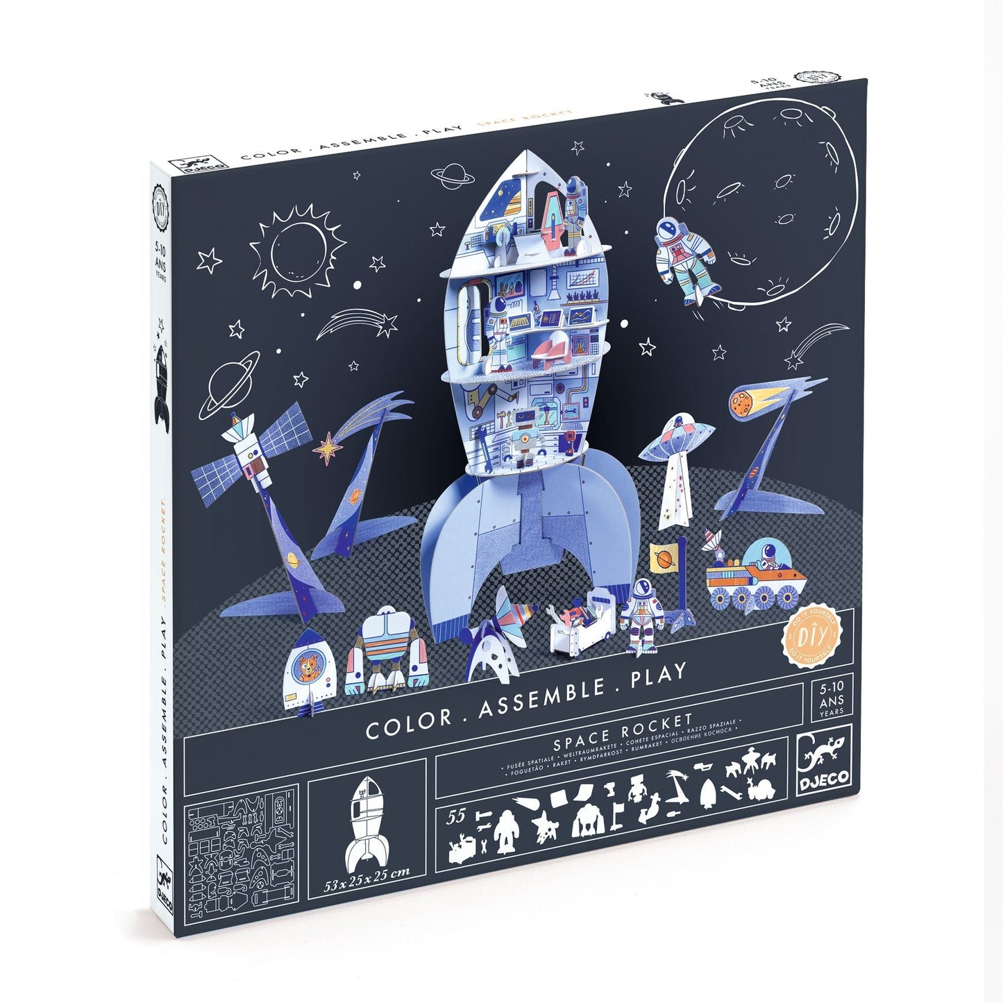 Space Rocket Color. Assemble. Play. DIY Craft Kit