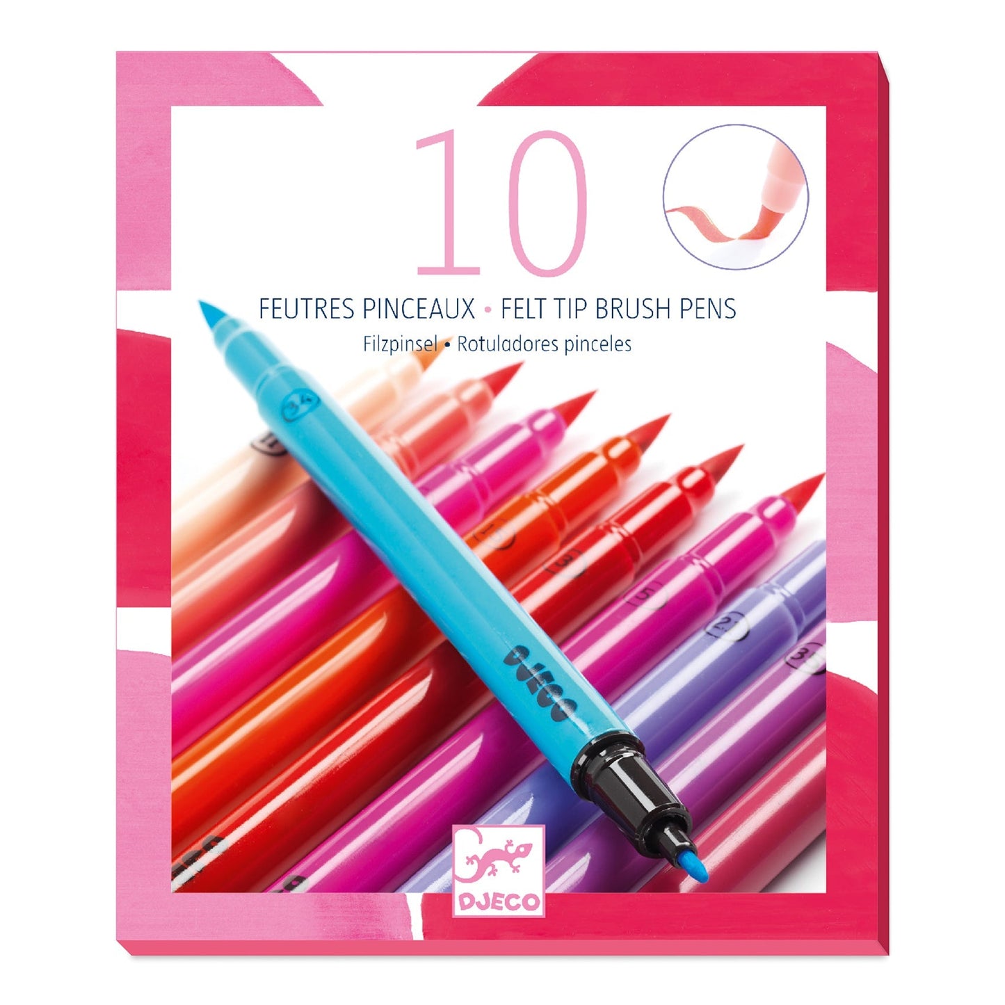 10 Felt Tip Brush Pens - Sweet