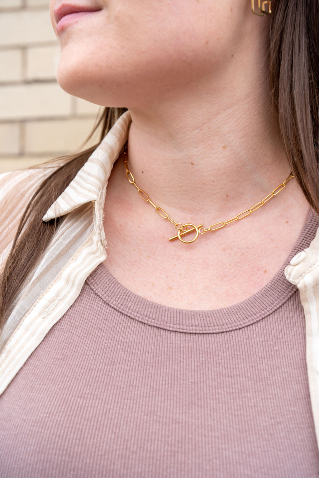 Luxe Gold Paper Clip Chain Necklce