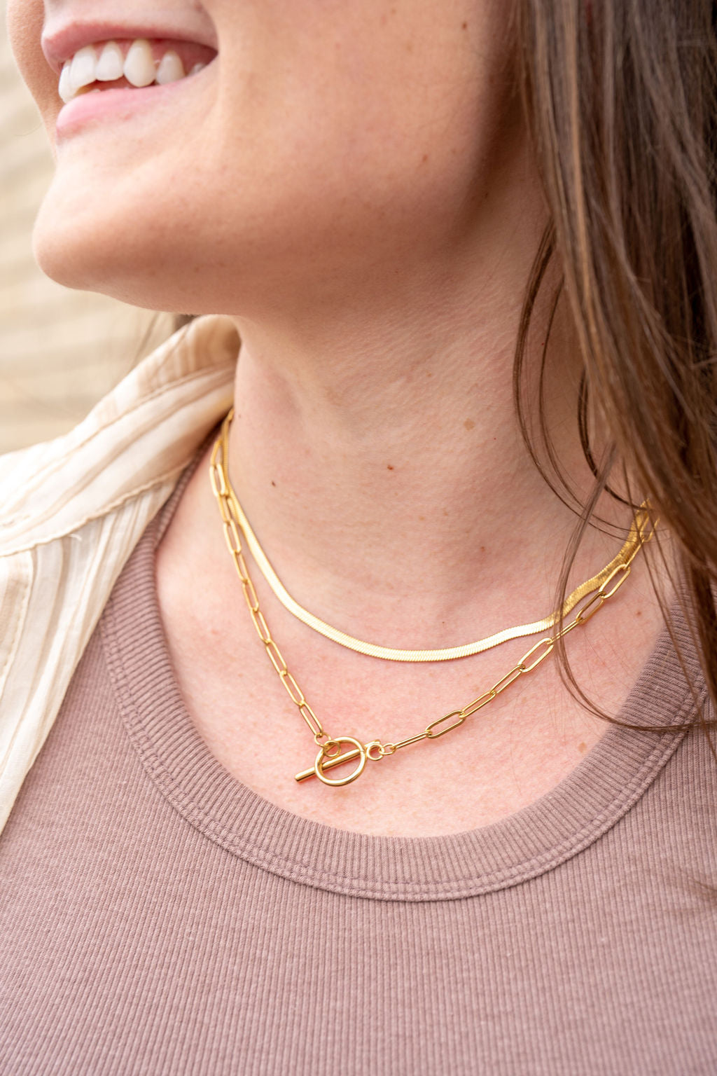 Luxe Gold Delicate Herringbone Chain